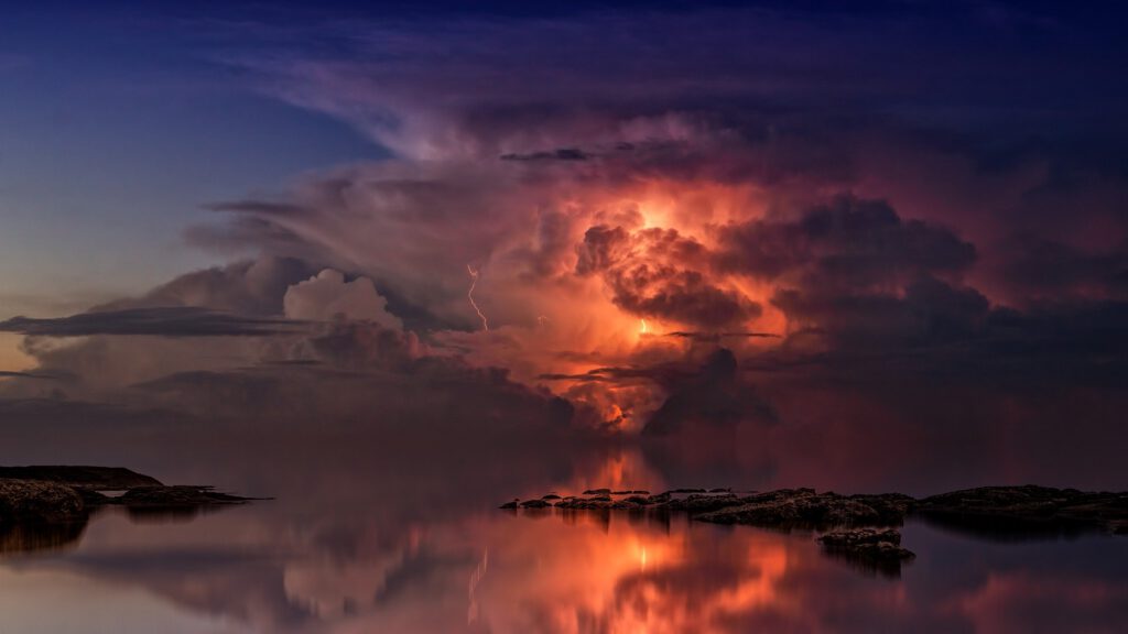Photo: Thunderstorm and floodwater