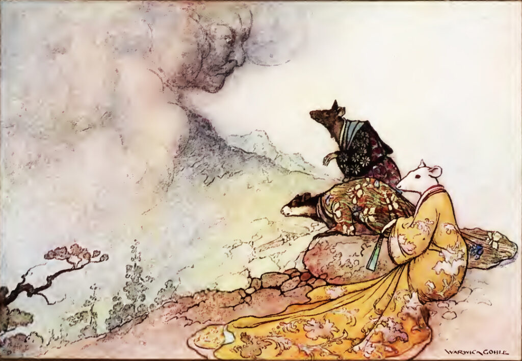 Painting: The Espousal of the Rat’s Daughter (1910) by Warwick Goble