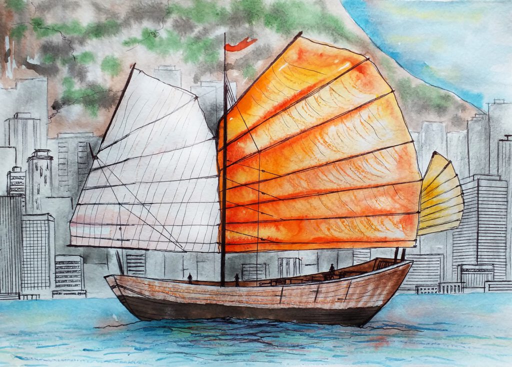 Painting: Chinese ship