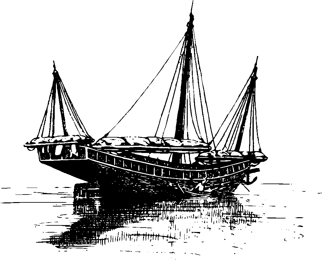 Image of traditional East Asian ship
