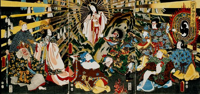 Painting: Amaterasu emerging from a cave
