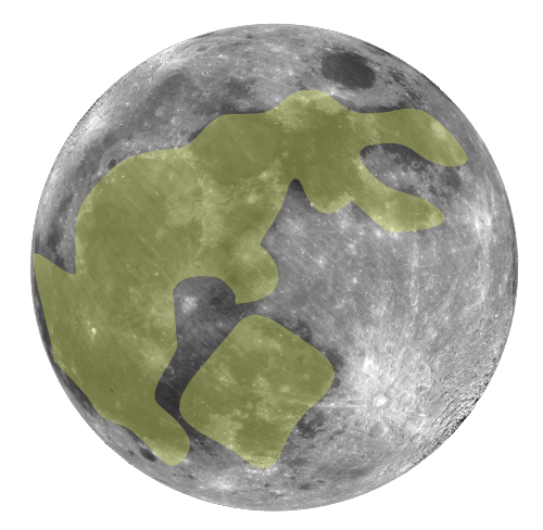 Photo: Full moon with moon rabbit outlined